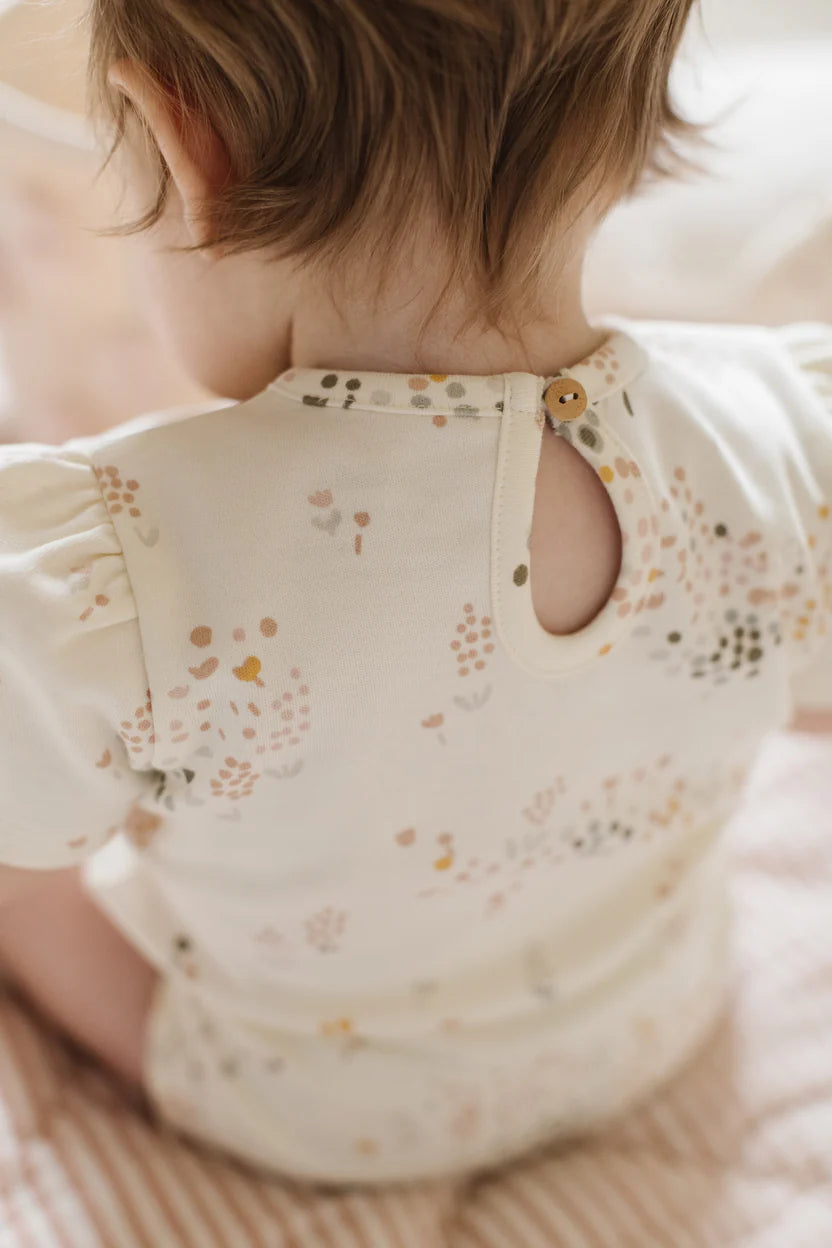 Short Sleeve Puff One-Piece | Flower Patch