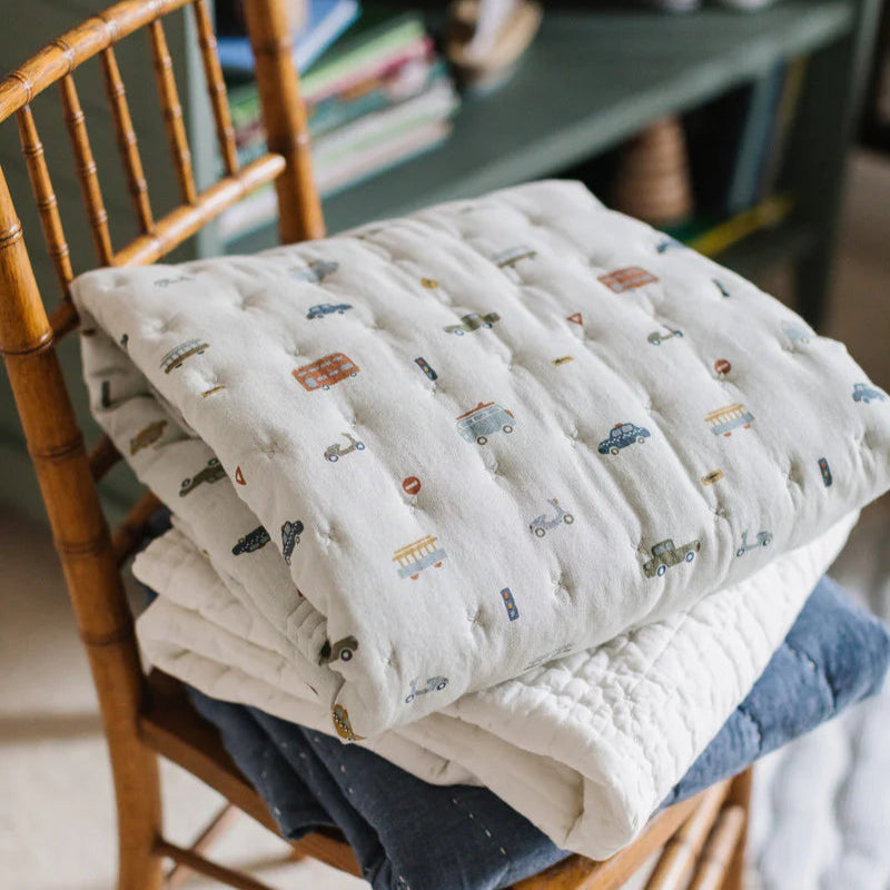 Quilted Chambray Blanket | Rush Hour
