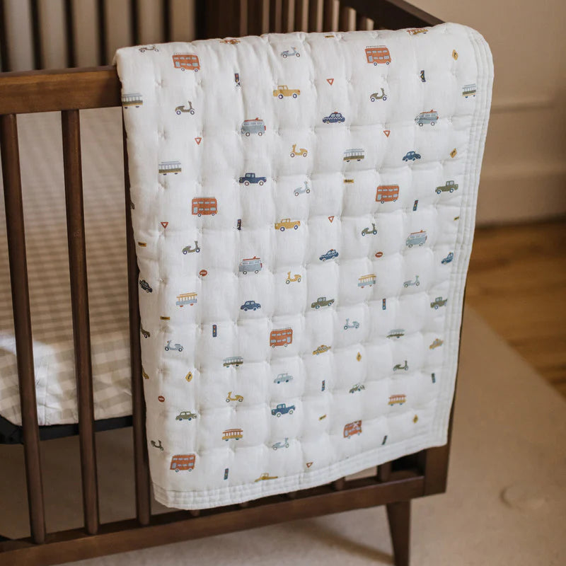 Quilted Chambray Blanket | Rush Hour