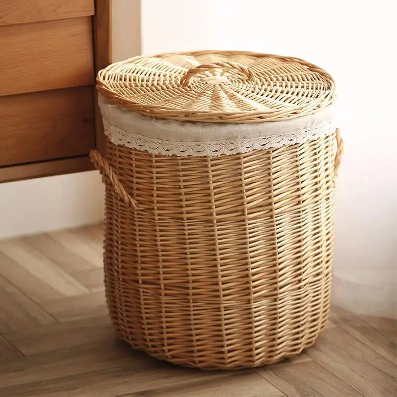 Linen Lined Laundry Basket