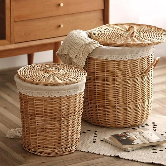 Linen Lined Laundry Basket