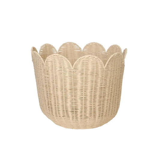 Scalloped Wicker Basket