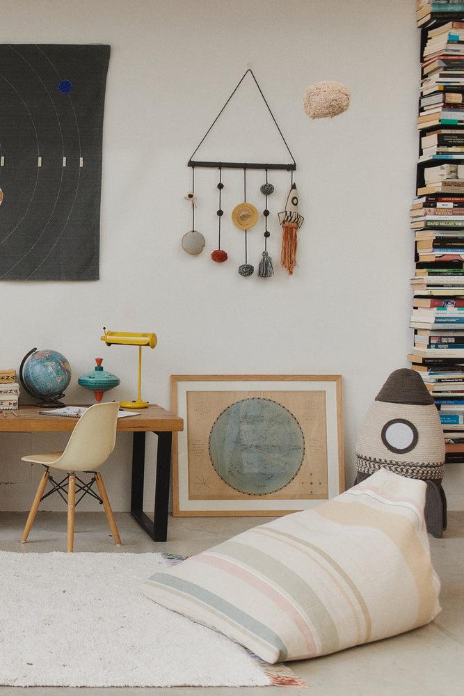 Cleo Pouf | Multi Stripe