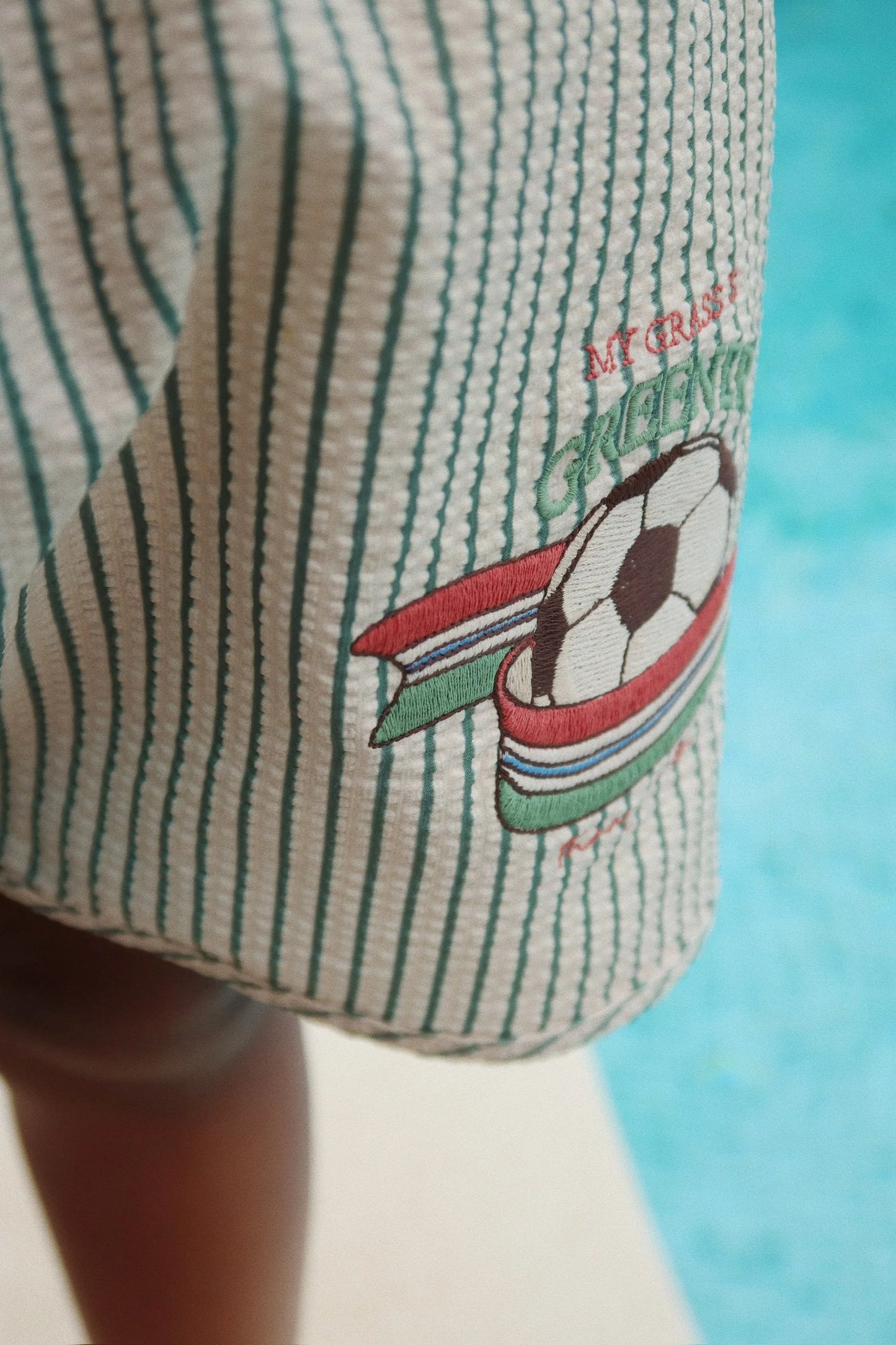 Soccer Swim Shorts | Tea Stripe