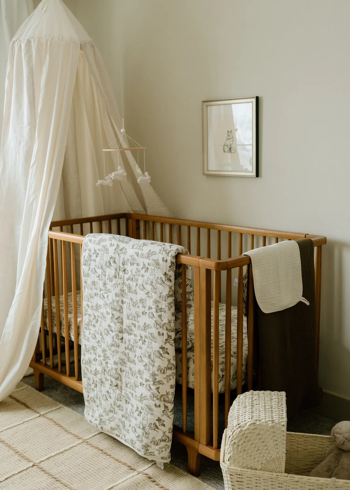 Muslin Crib Quilt & Sham | Woodland Nursery