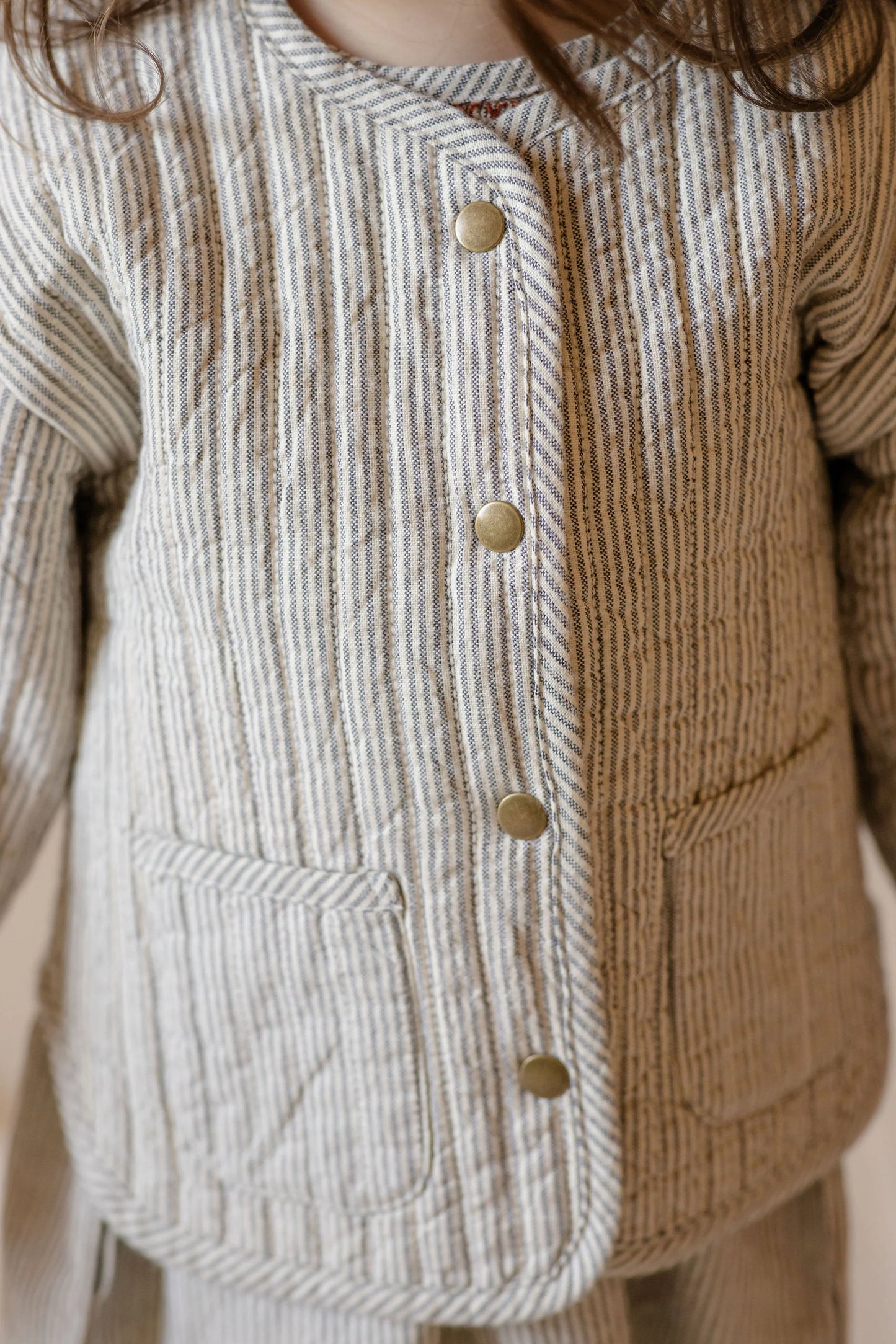Railroad Stripe Quilted Jacket