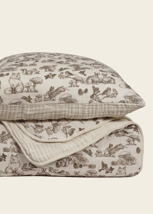 Muslin Crib Quilt & Sham | Woodland Nursery