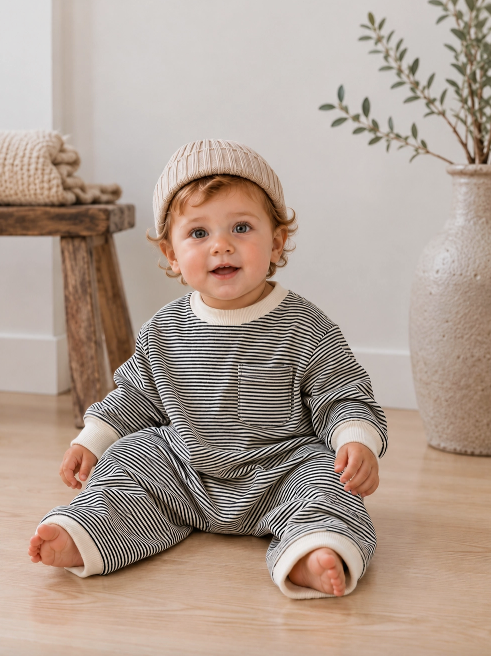 Striped Cozy Romper