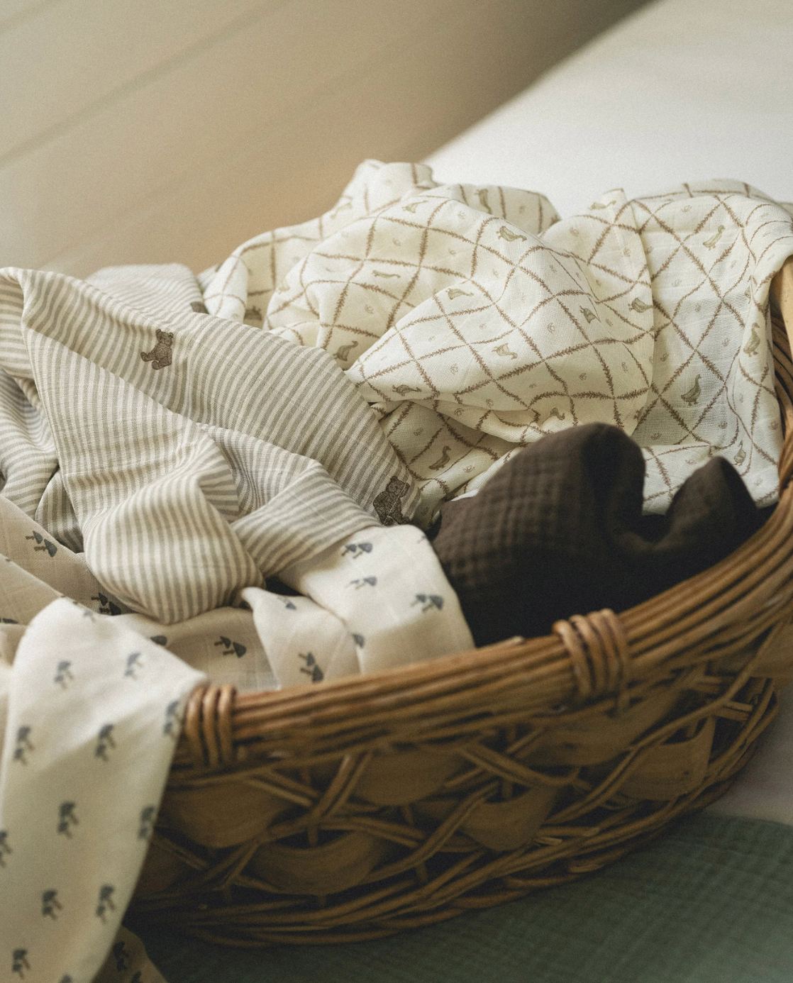 "Bear & Duck" Muslin Swaddles