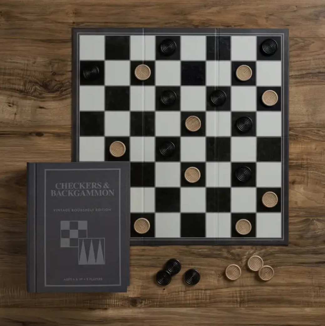 Bookshelf Board Game | Checkers & Backgammon