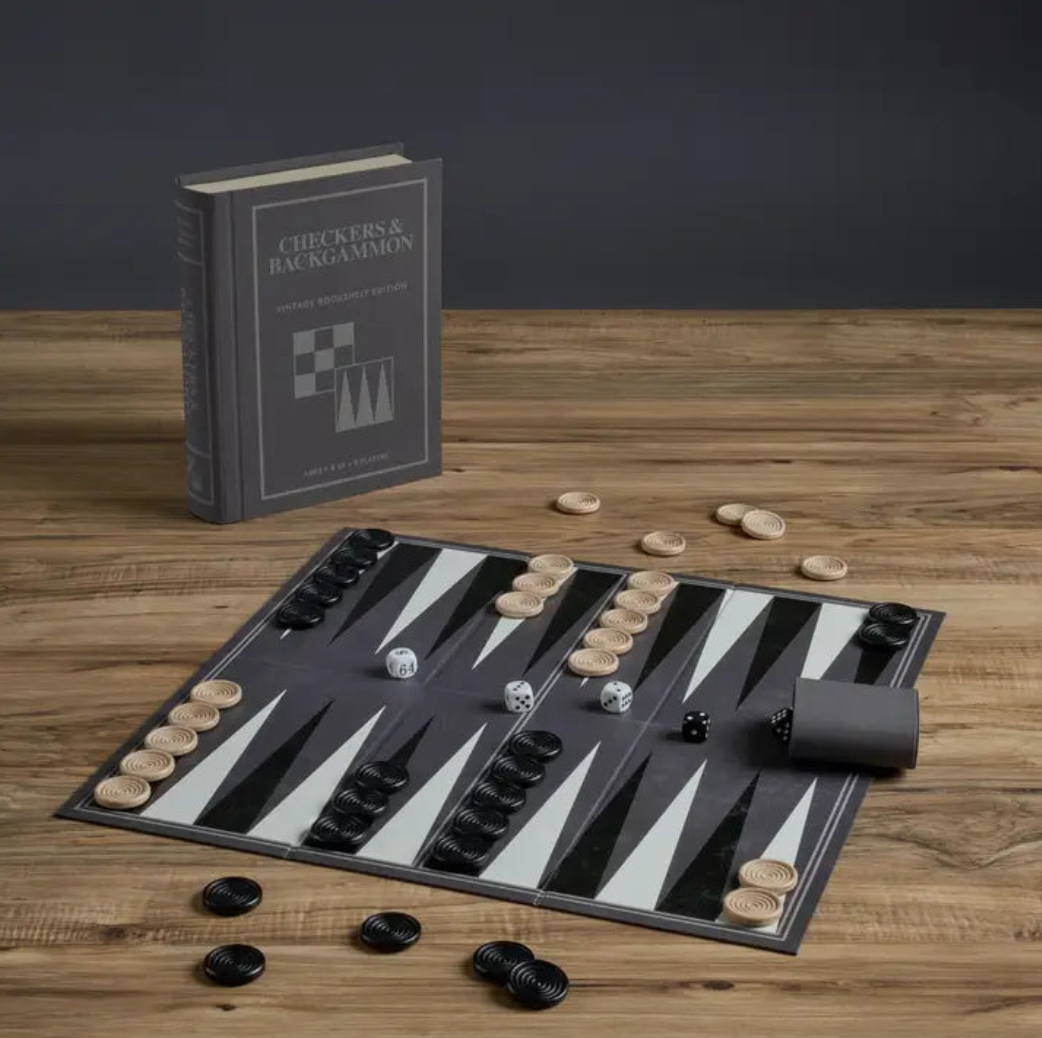 Bookshelf Board Game | Checkers & Backgammon