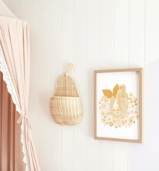 Woven Pear Wall Basket