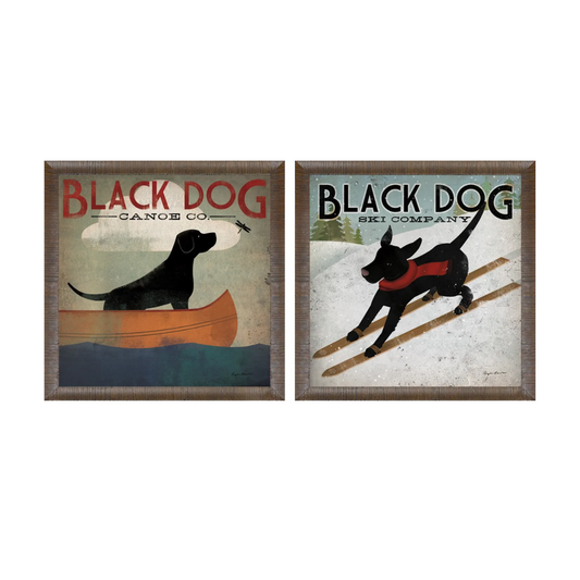 Black Dog Artwork | Set of 2