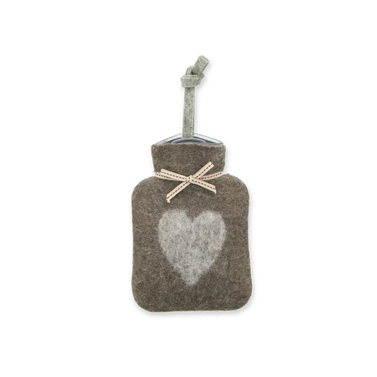 Mini Hot Water Bottle | Grey Heart