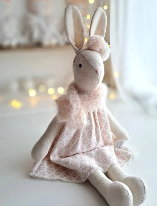 Linen Veronica Bunny | Pink Blush