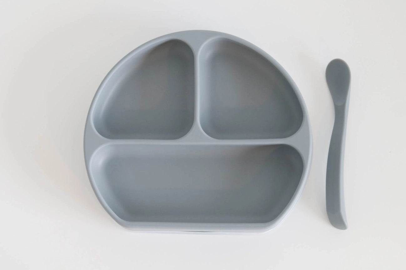Silicone Plate, Lid & Spoon Set