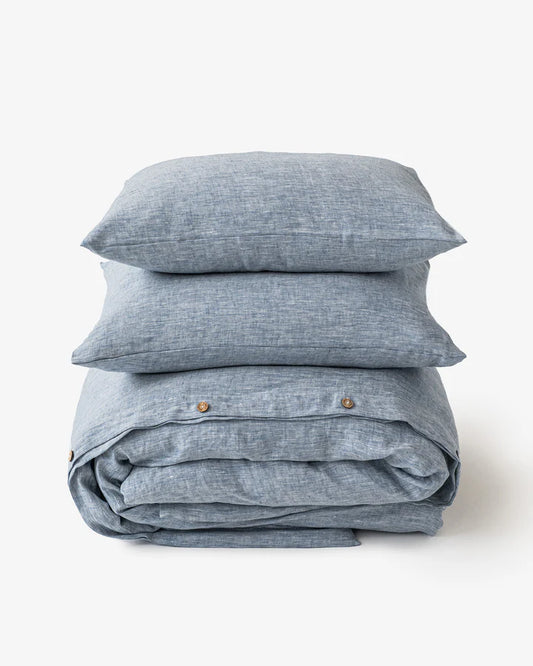 Linen Duvet Cover | Blue Mélange