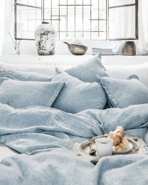 Linen Duvet Cover | Blue Mélange