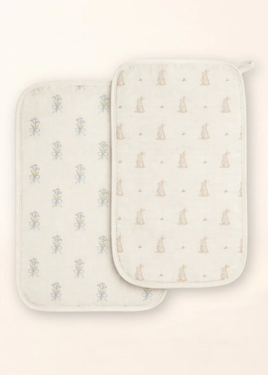 Muslin Burp Cloths | Bunny & Lily of the Valley