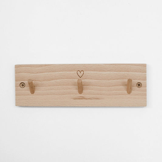 Wooden Heart Hooks
