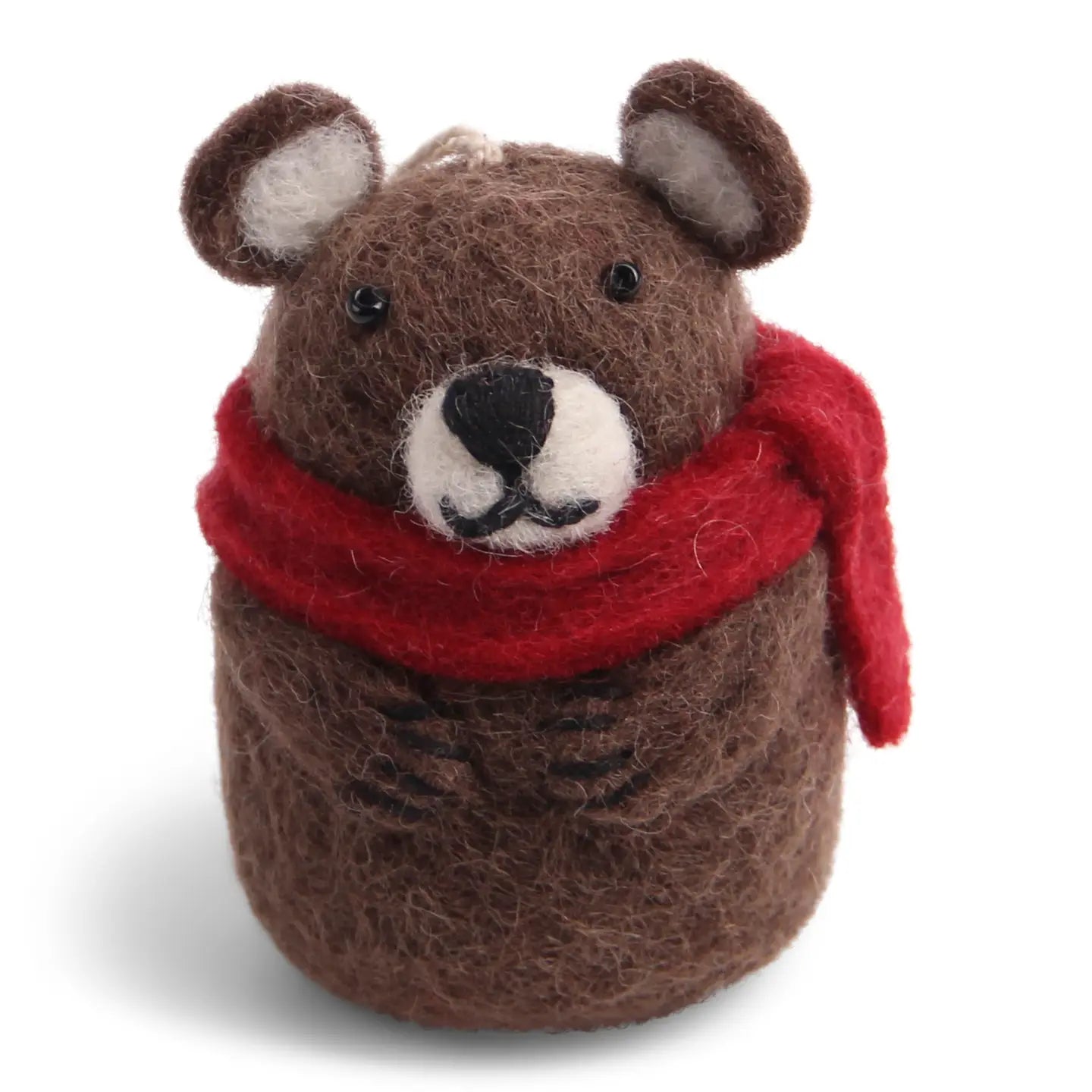 Felt Bear w/ Scarf Ornament