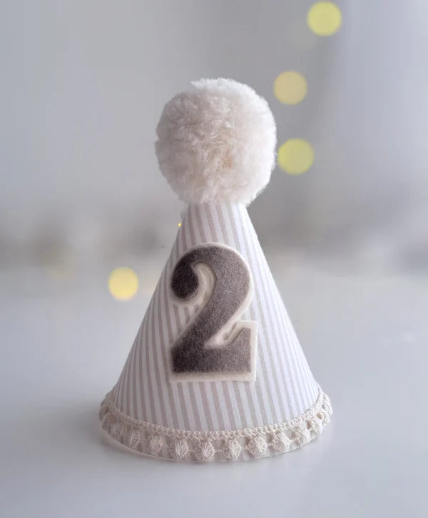 Striped Linen Party Hat