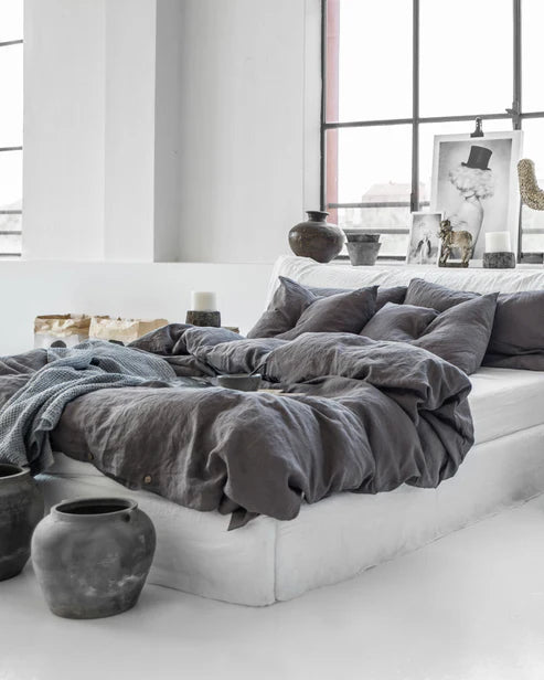 Linen Duvet Cover | Charcoal Grey