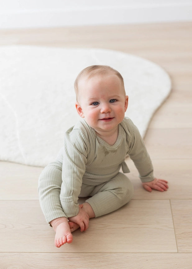 Ribbed Suspenders | Pistachio