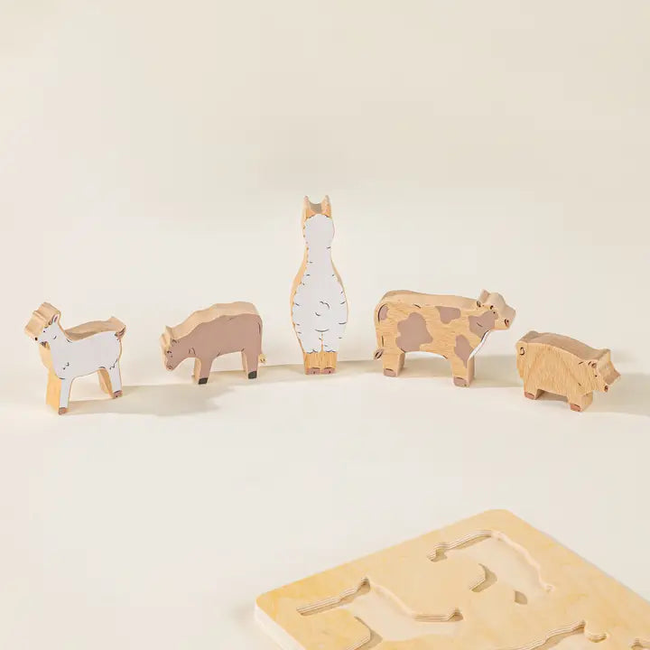 Wooden Barn Animals | Set of 5