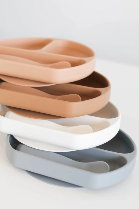 Silicone Plate, Lid & Spoon Set