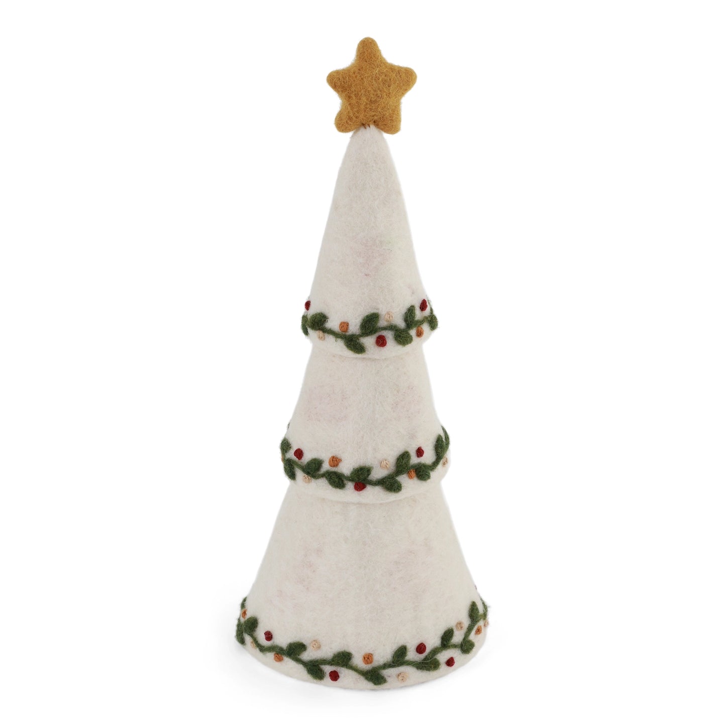 Christmas Tree w/ Embroidery | White