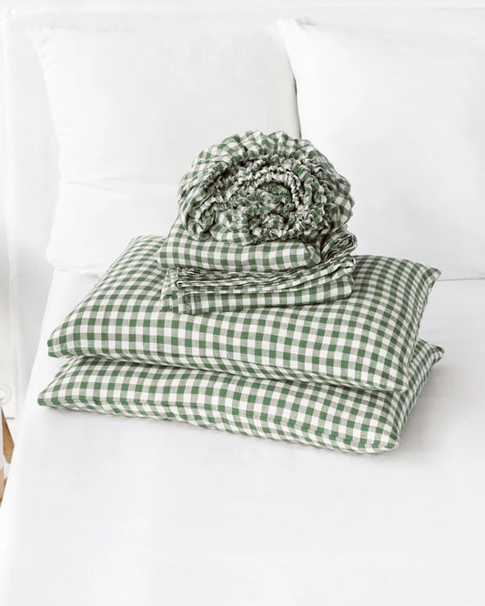 Linen Sheet Set | Forest Gingham