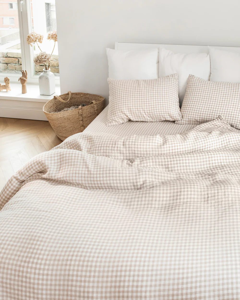 Linen Duvet Cover | Natural Gingham