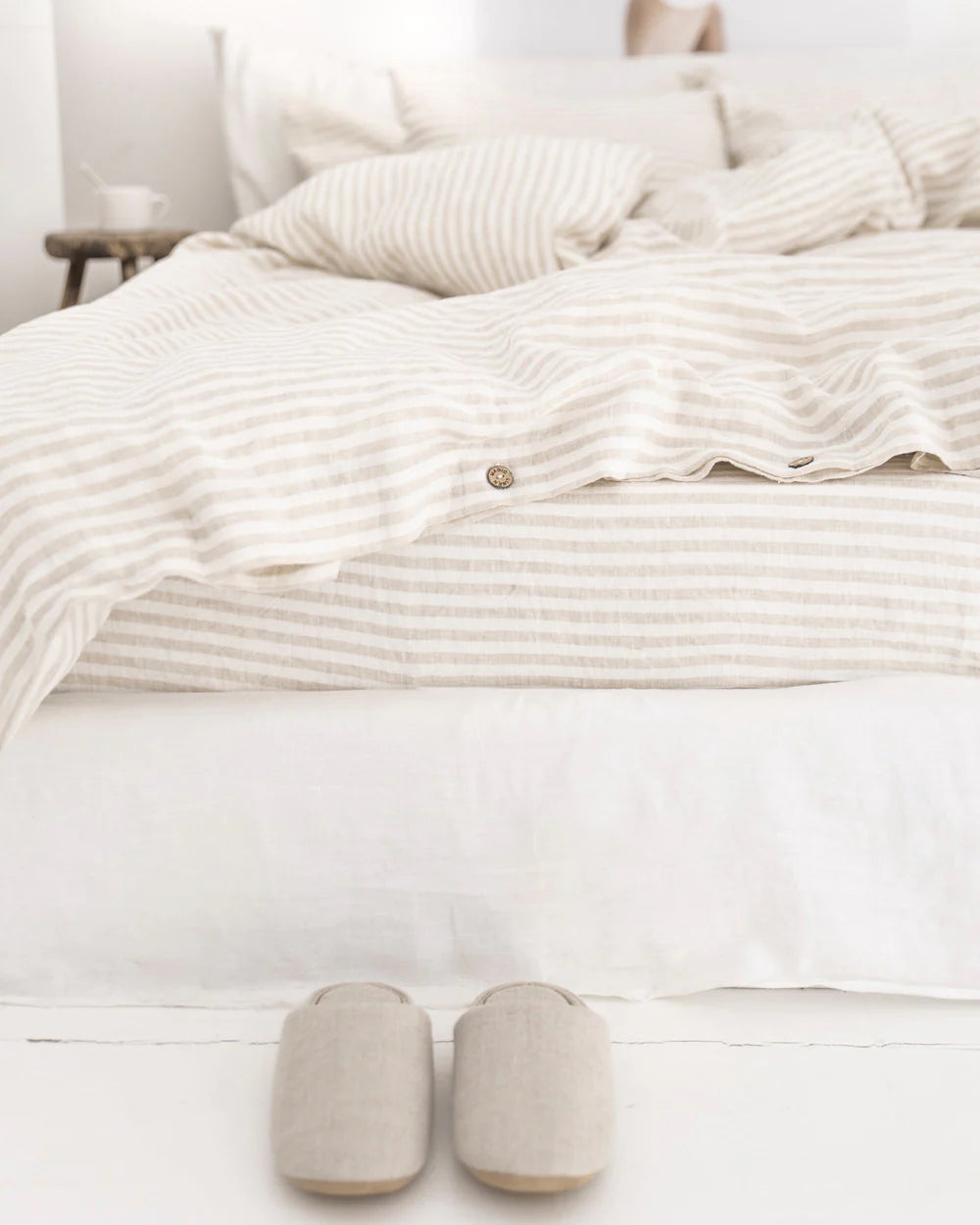 Linen Duvet Cover | Natural Stripe