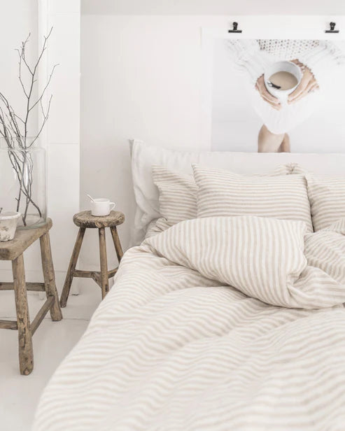 Linen Sheet Set | Natural Stripe