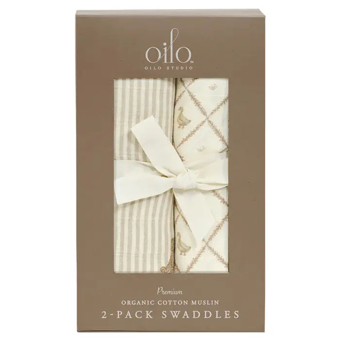 "Bear & Duck" Muslin Swaddles