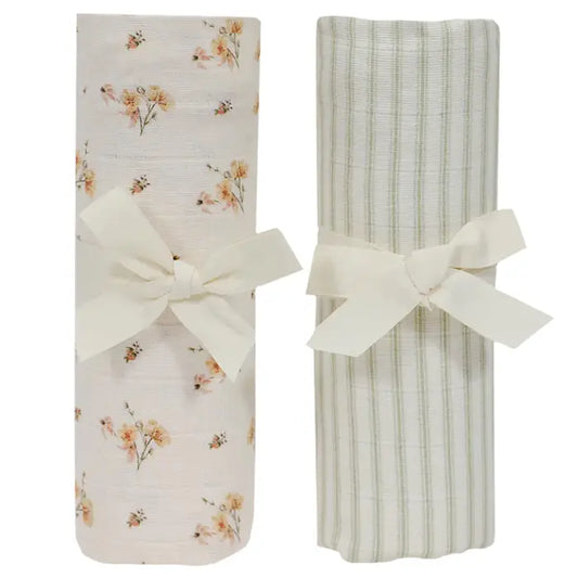 "Florals & Sea Moss" Muslin Swaddles