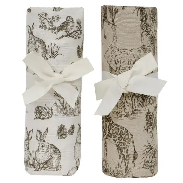 "Woodlands & Safari" Muslin Swaddles