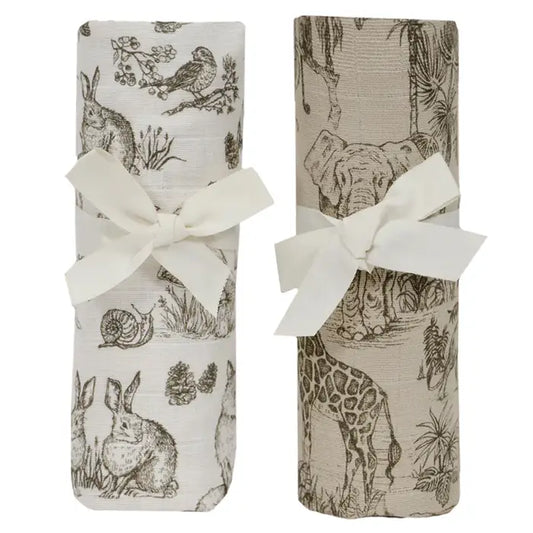 "Woodlands & Safari" Muslin Swaddles