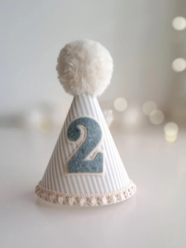 Striped Linen Party Hat