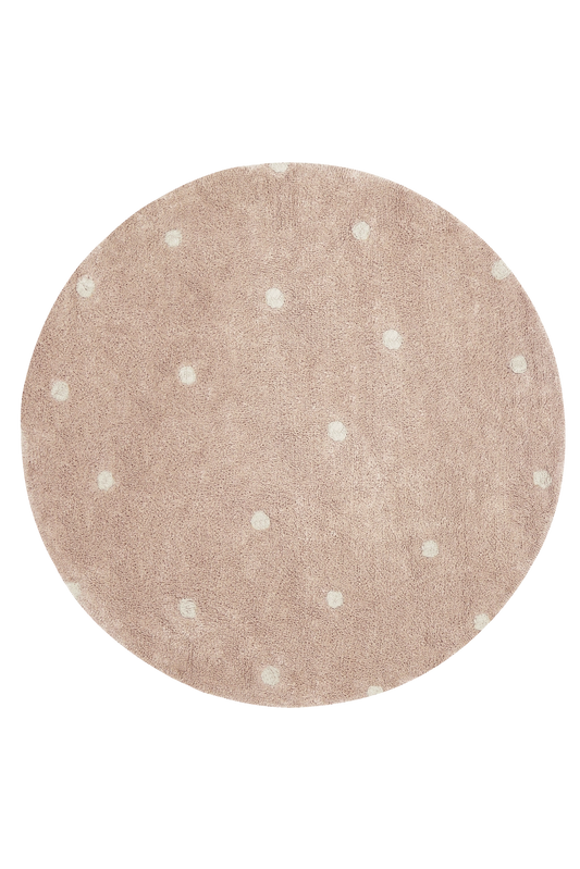 Washable Round Rug | Dot Rose