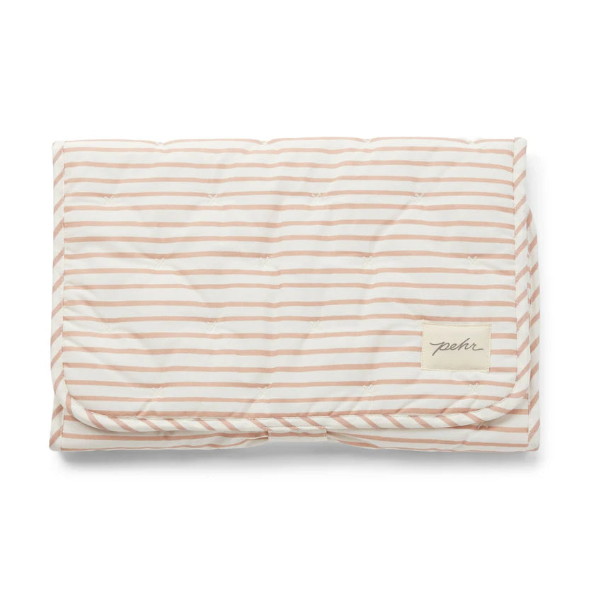 Portable Striped Changing Pad